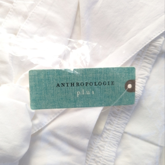 Anthropologie Poplin Tie Front Side Slit Midi Skirt in White Sz 1X and 3X NWT - Picture 9 of 11